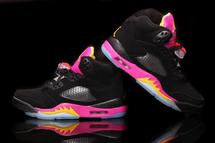 Air Jordan 5 Black And Pink Men 2