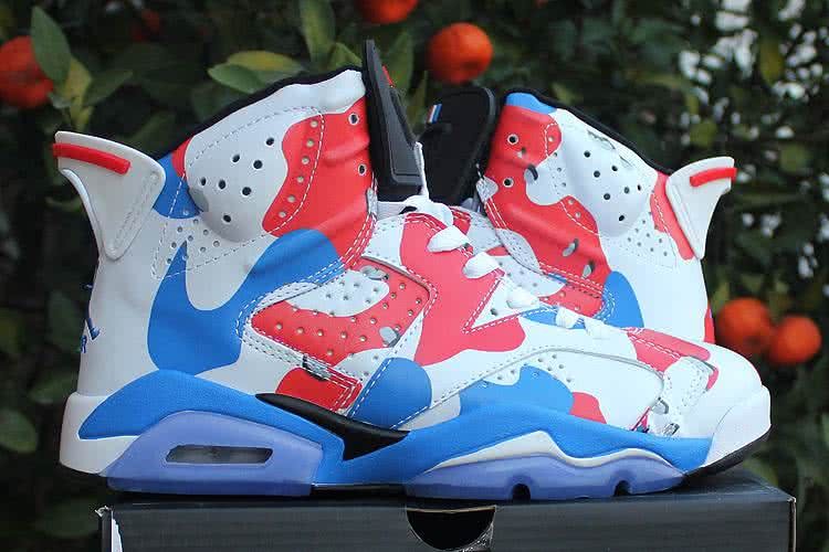 Air Jordan 6 White Red And Blue Men 2