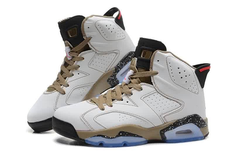 Air Jordan 6 White And Brown Men 4