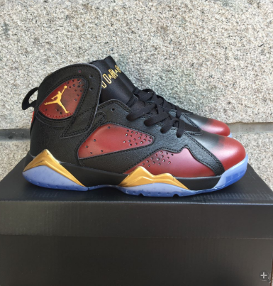 Air Jordan 7 Black Red And Gold Men 3