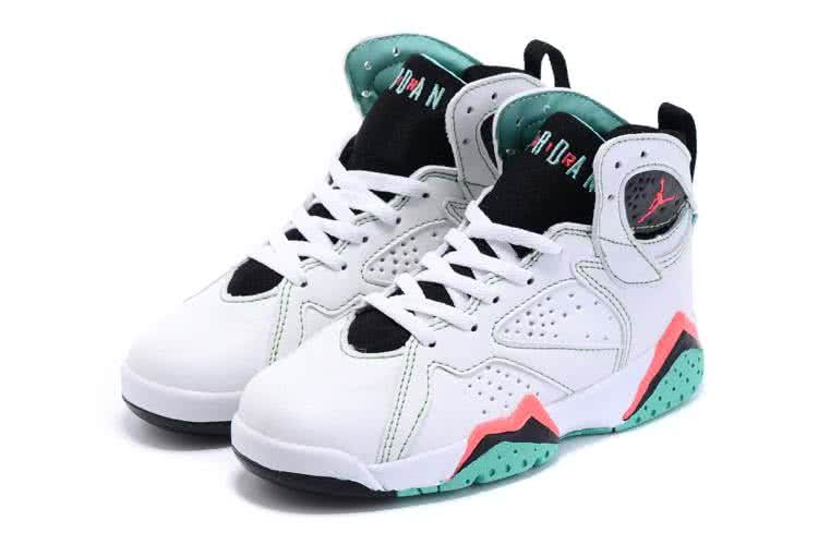Air Jordan 7 Green And White Children 4