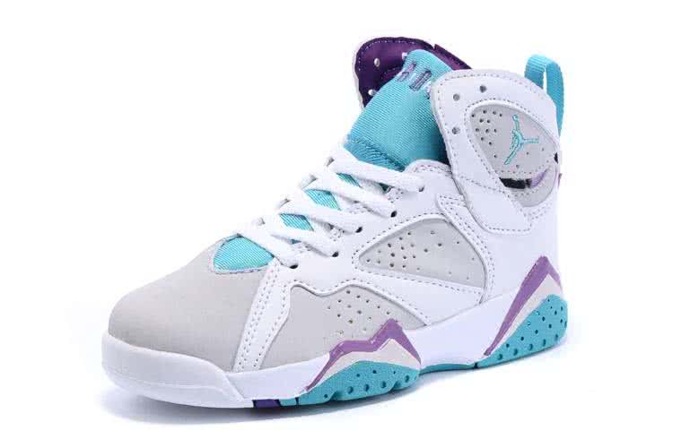 Air Jordan 7 Blue And White Children 4