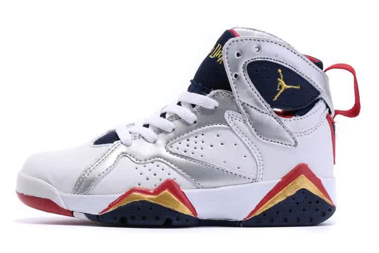 Air Jordan 7 Red And Whtie Children 2