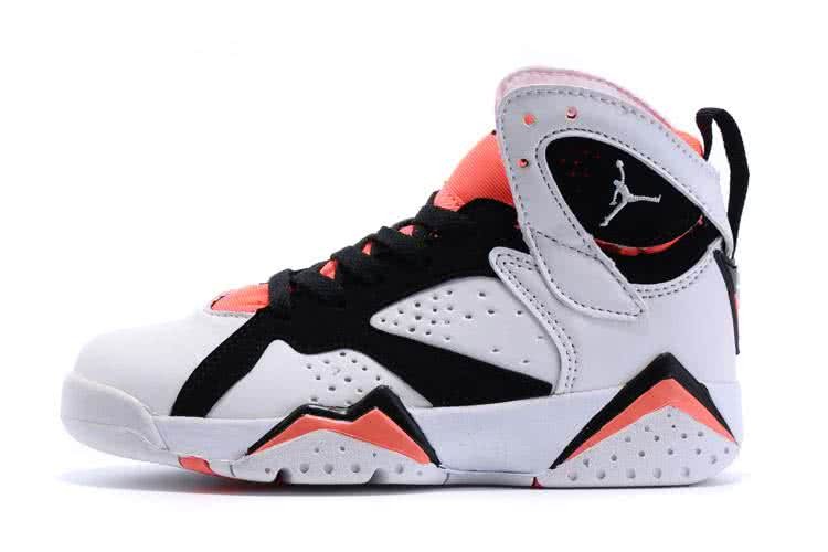 Air Jordan 7 Orange And Whtie Children 2