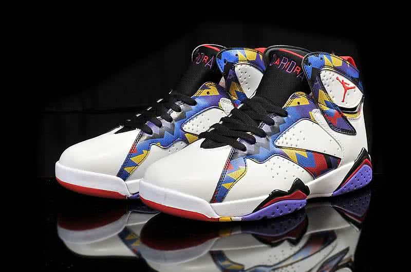 Air Jordan 7 White And Purple Men 3