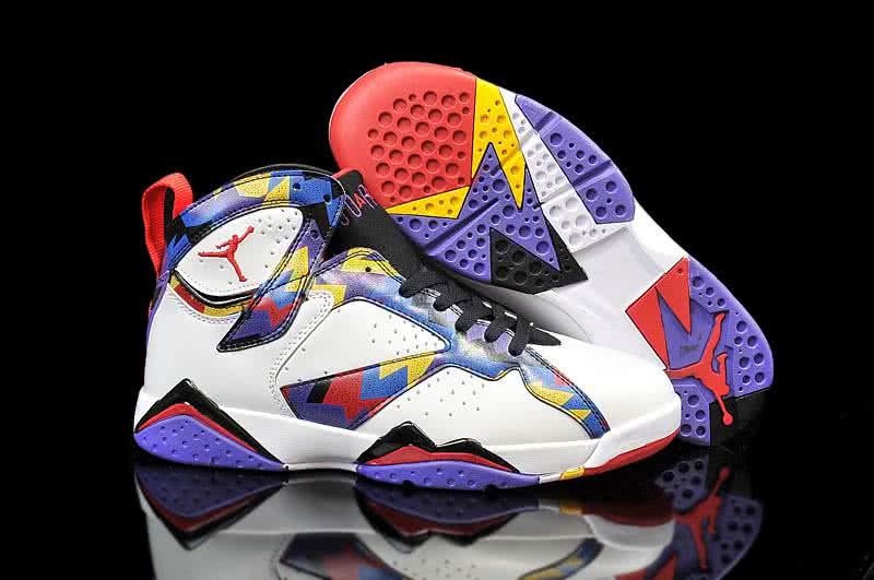 Air Jordan 7 White And Purple Men 1
