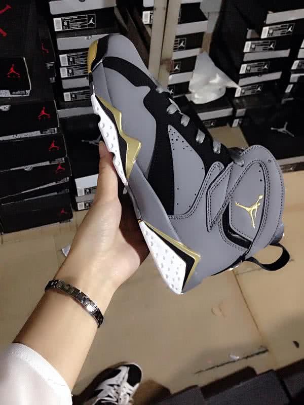 Air Jordan 7 Gold And Grey Women/Men 2