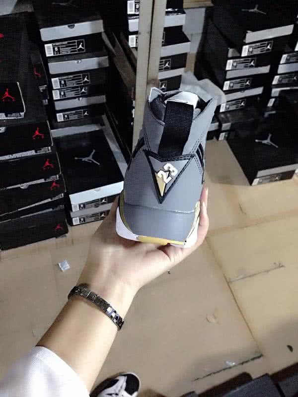 Air Jordan 7 Gold And Grey Women/Men 3