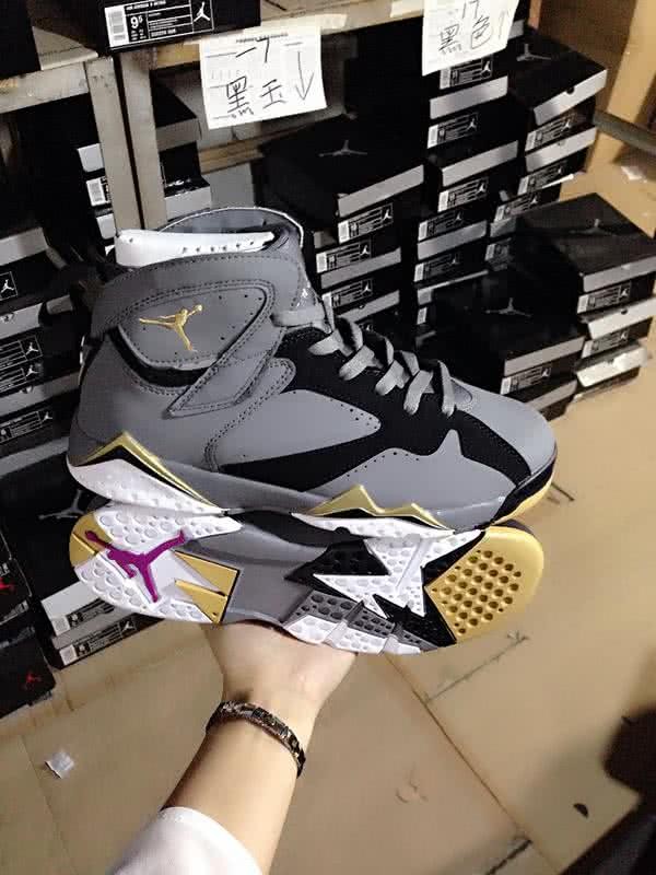 Air Jordan 7 Gold And Grey Women/Men 1