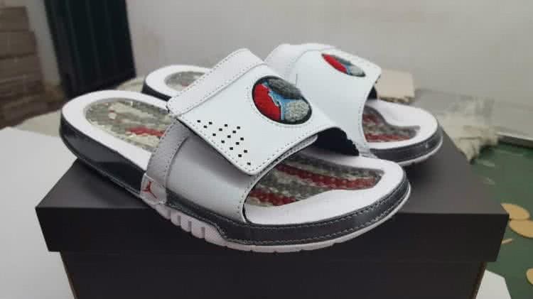 Air Jordan 8 Slipper Red And White Men 2
