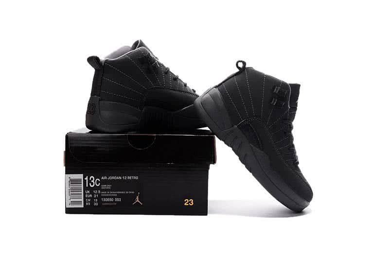 Air Jordan 12 Kids All Black 2