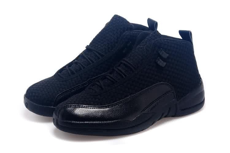 Air Jordan 12 All Black Fabric Men 5