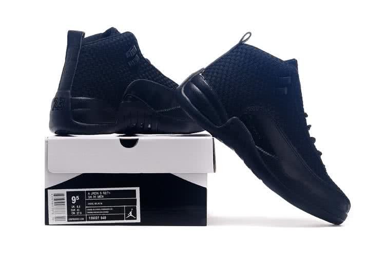 Air Jordan 12 All Black Fabric Men 7