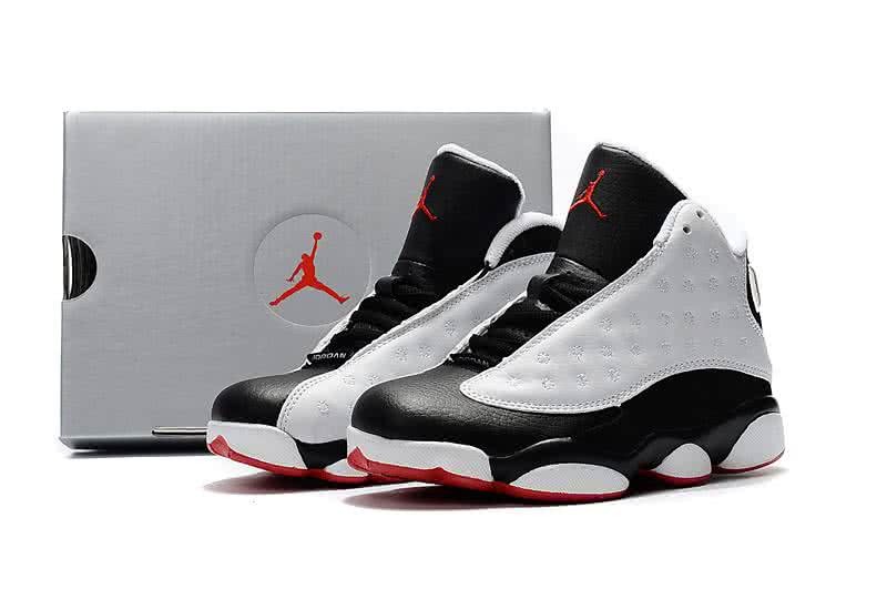 Air Jordan 13 Kids White And Black Upper Red Sole 4