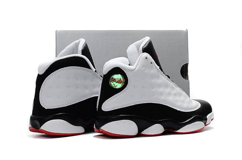 Air Jordan 13 Kids White And Black Upper Red Sole 6