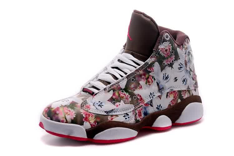 Air Jordan 13 High Pink Blossom White Lily Brown And White Women 4