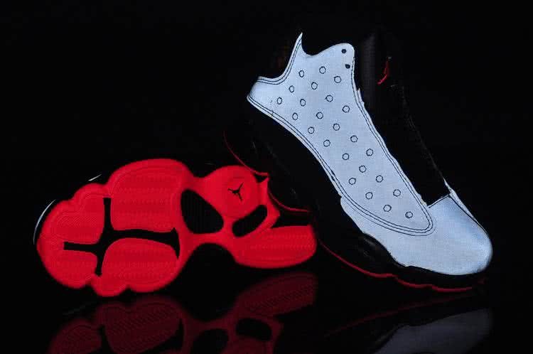 Air Jordan 13 Kids Black And White Upper Red Sole 4