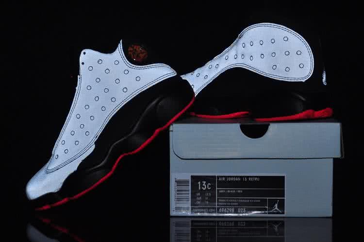 Air Jordan 13 Kids Black And White Upper Red Sole 6