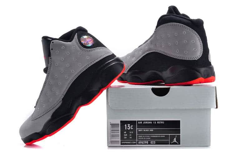 Air Jordan 13 Kids White Grey Upper Red Sole 4