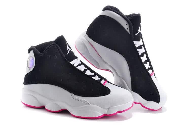 Air Jordan 13 Kids Black Grey Upper Pink Sole 3