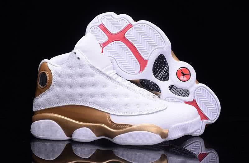 Air Jordan 13 White And  Golden Men 1