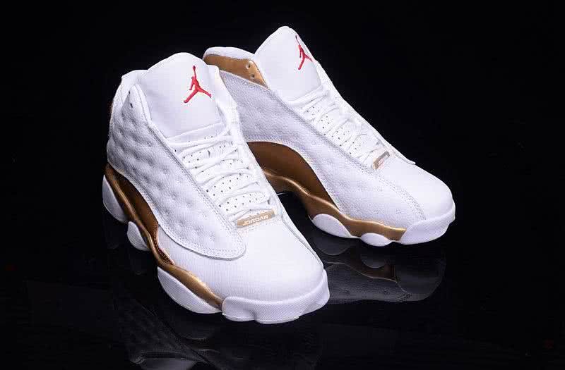 Air Jordan 13 White And  Golden Men 2