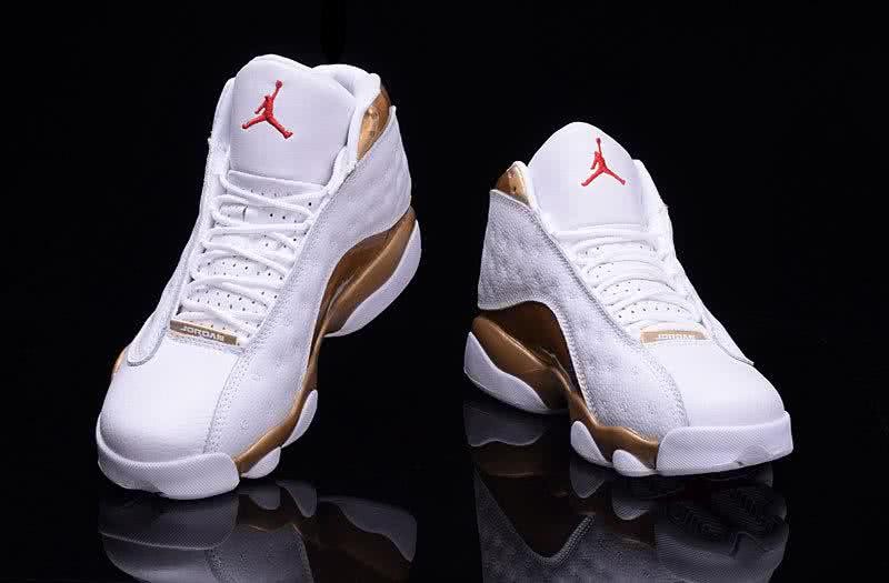Air Jordan 13 White And  Golden Men 5