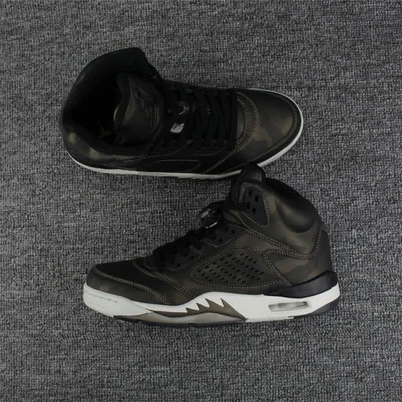 Air Jordan 5 Premium Heiress Metallic Field Black And White Womne/Men 3