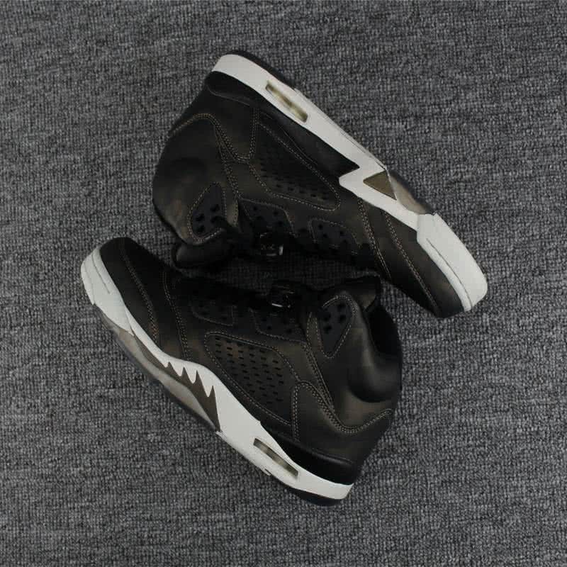 Air Jordan 5 Premium Heiress Metallic Field Black And White Womne/Men 4