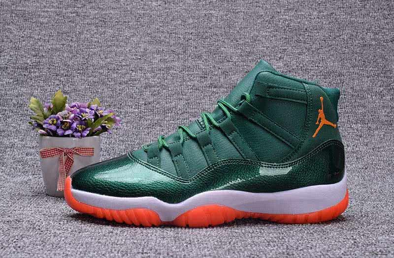 Air Jordan 11 Green Upper Red And White Sole Men 2