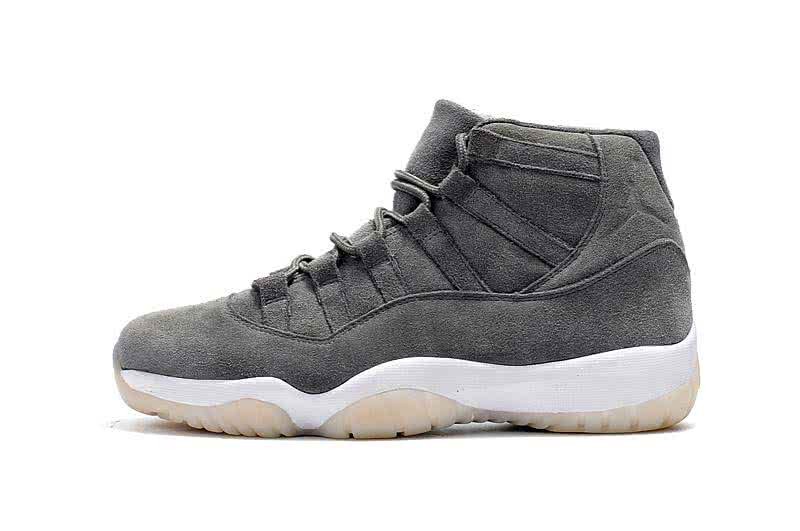 Air Jordan 11 Grey Upper And White Sole Suede Men 2