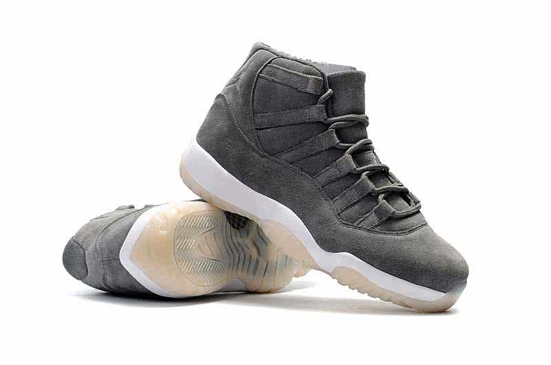 Air Jordan 11 Grey Upper And White Sole Suede Men 6
