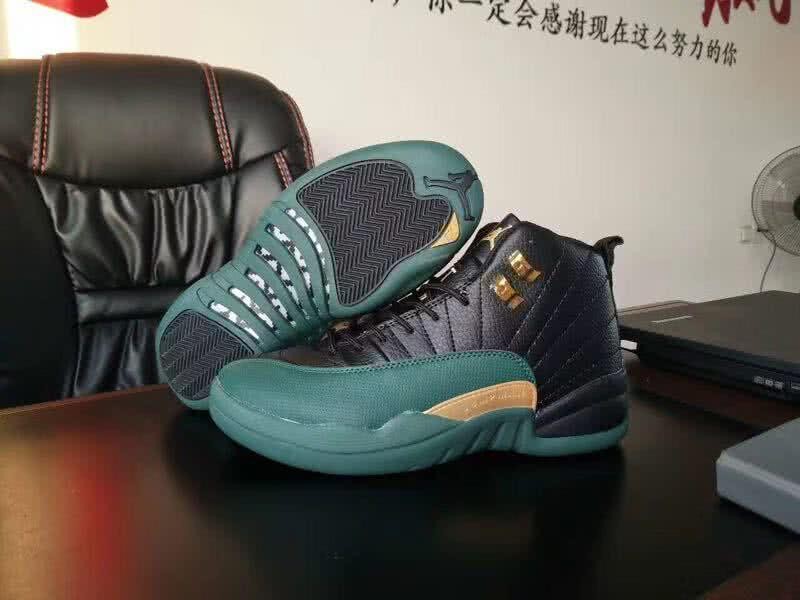 Air Jordan 12 Atrovirens Black And Golden Men 4