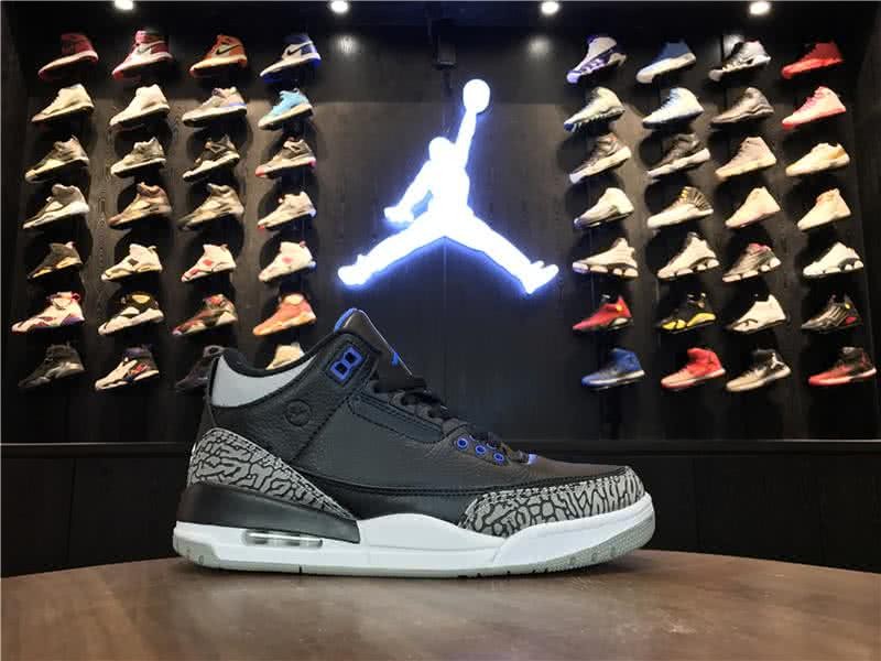 Air Jordan 3 Shoes Black And Bule Men 2