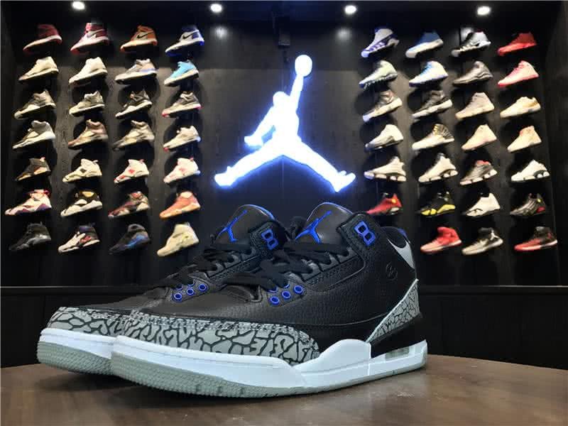 Air Jordan 3 Shoes Black And Bule Men 5