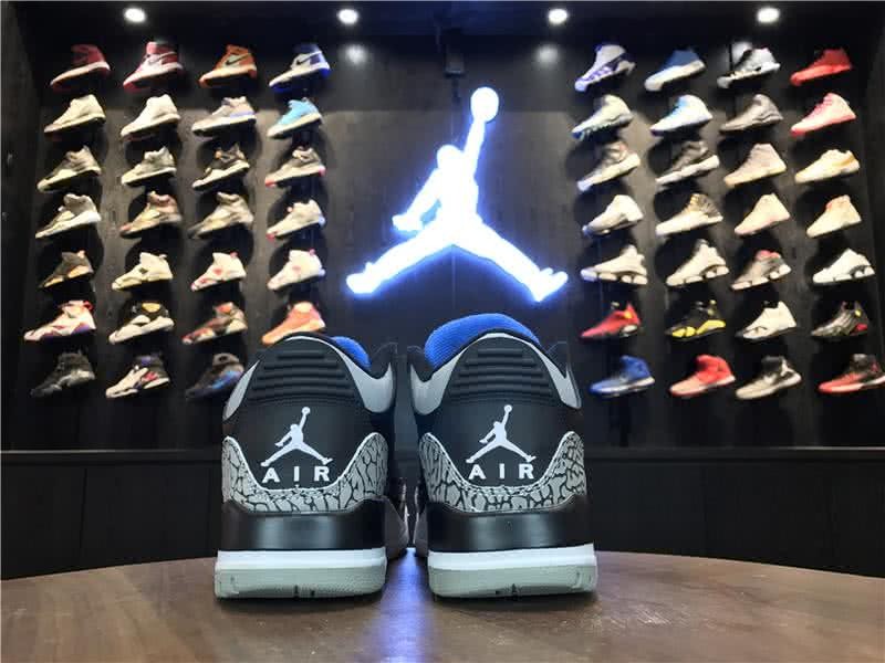 Air Jordan 3 Shoes Black And Bule Men 6
