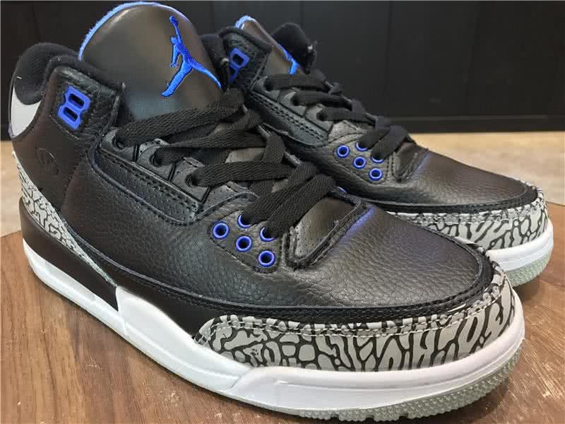 Air Jordan 3 Shoes Black And Bule Men 8