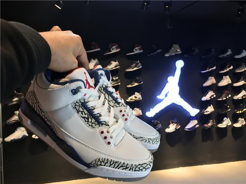 Air Jordan 3 True Blue White And Red Men 5