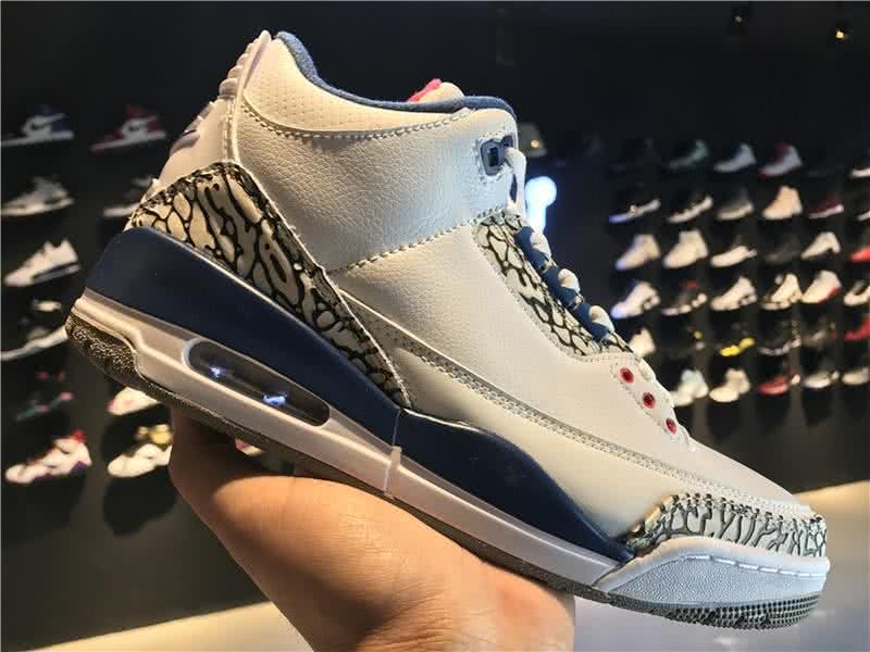 Air Jordan 3 True Blue White And Red Men 7