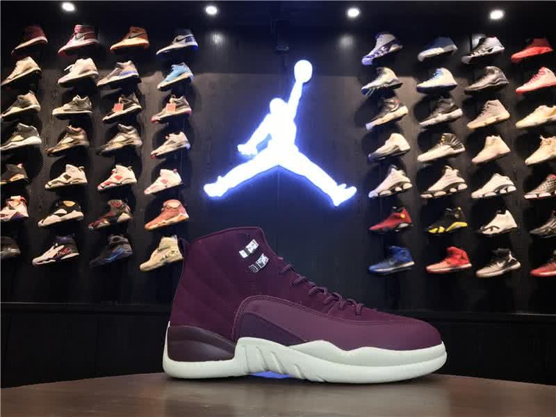 Air Jordan 12 Wine Suede White Sole Men 2