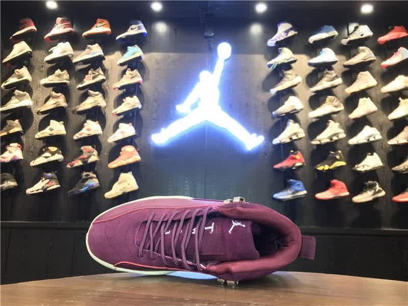 Air Jordan 12 Wine Suede White Sole Men 3