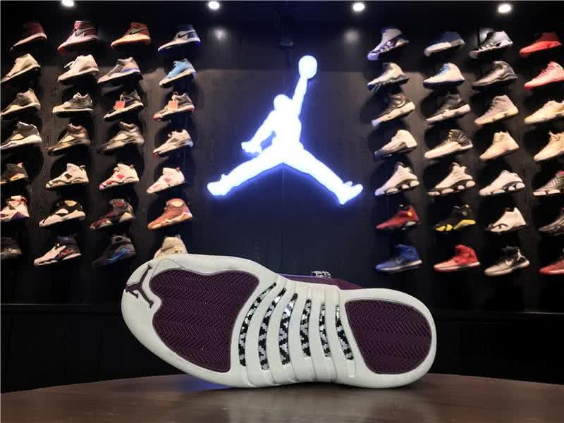 Air Jordan 12 Wine Suede White Sole Men 5