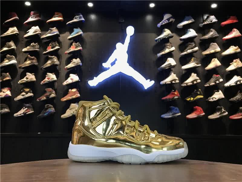 Air Jordan 11 Golden Upper And White Sole Women 2