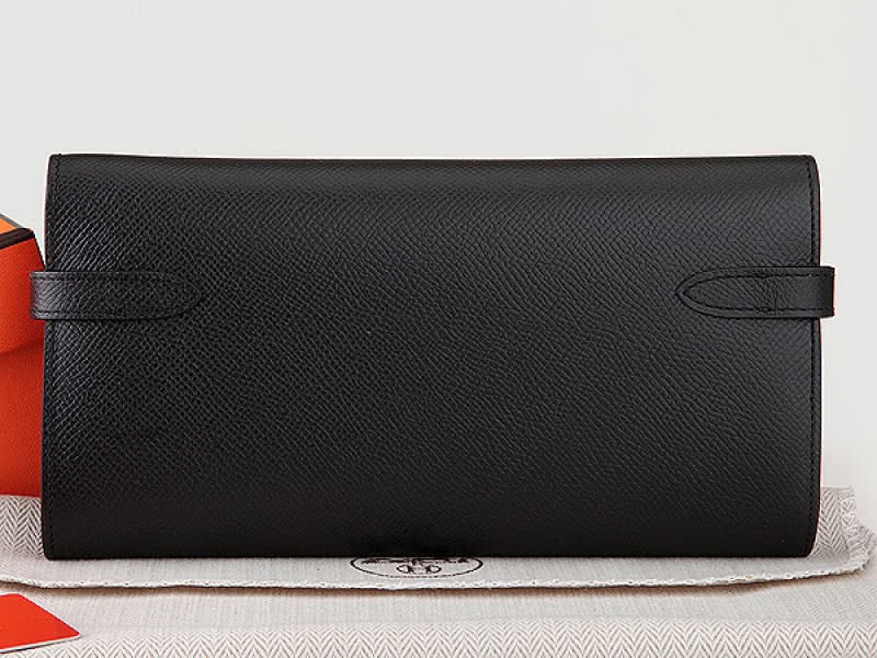 Hermes Epsom Original Calfskin Kelly Long Wallet Black 2