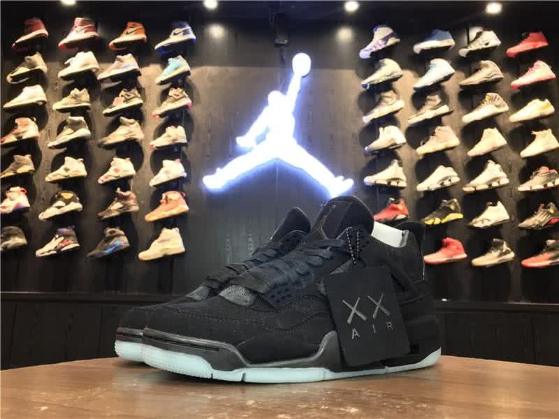 KAWS x Air Jordan 4 Blac And White Women/Men 6