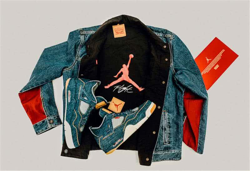 Levi’s x Air Jordan 4 Denim Blue And Yellow Men 4