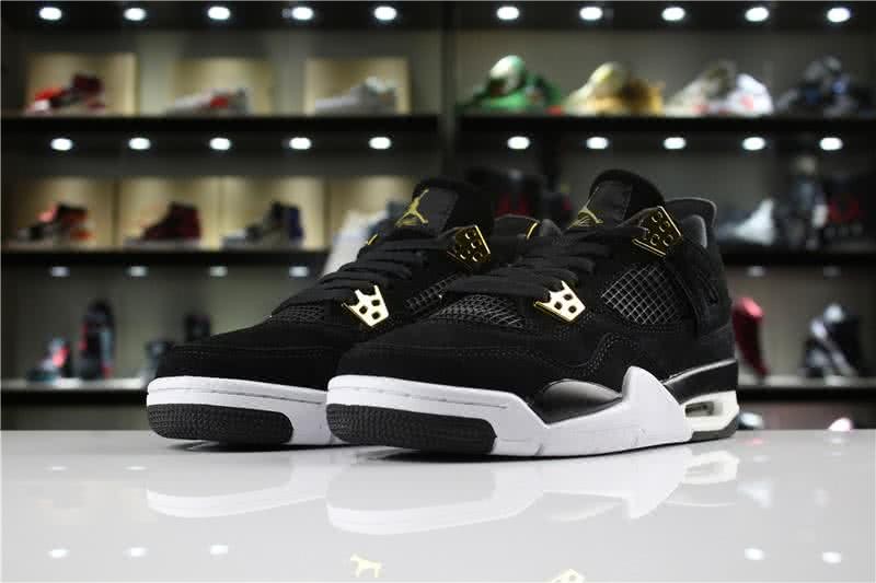 Air Jordan 4 Royalty Black And Gold Women 4