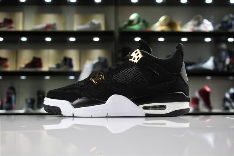 Air Jordan 4 Royalty Black And Gold Women 2