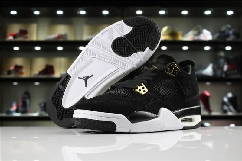 Air Jordan 4 Royalty Black And Gold Women 1