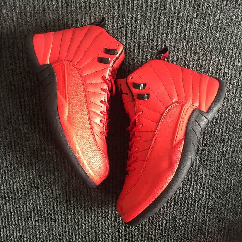 Air Jordan 12 Red Upper And Black Sole Men 2
